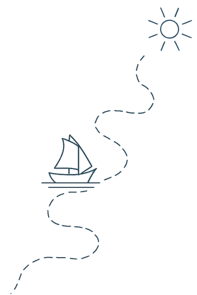 Boot auf Zielkurs zur Sonne